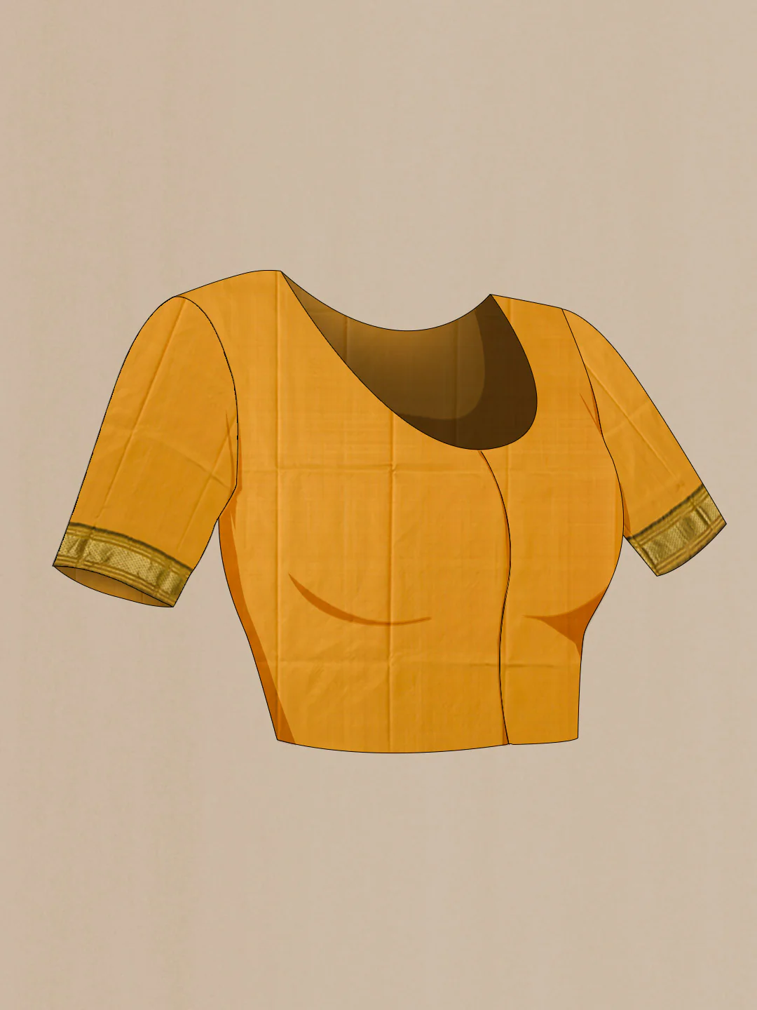 Yellow Kanchipuram Silk Saree - Image 5