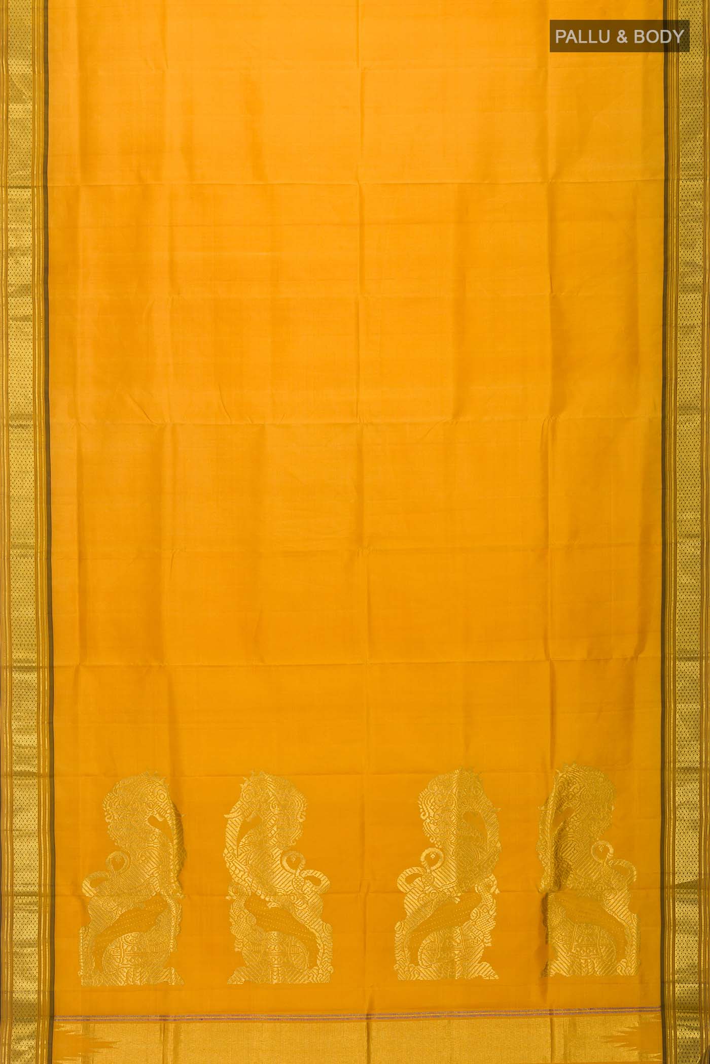 Yellow Kanchipuram Silk Saree - Image 6