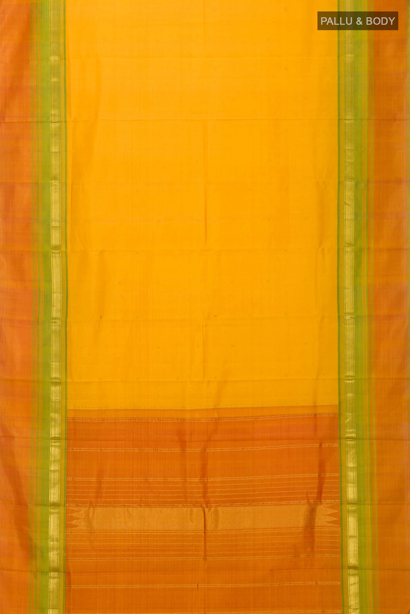 Yellow Kanchipuram Silk Saree - Image 6