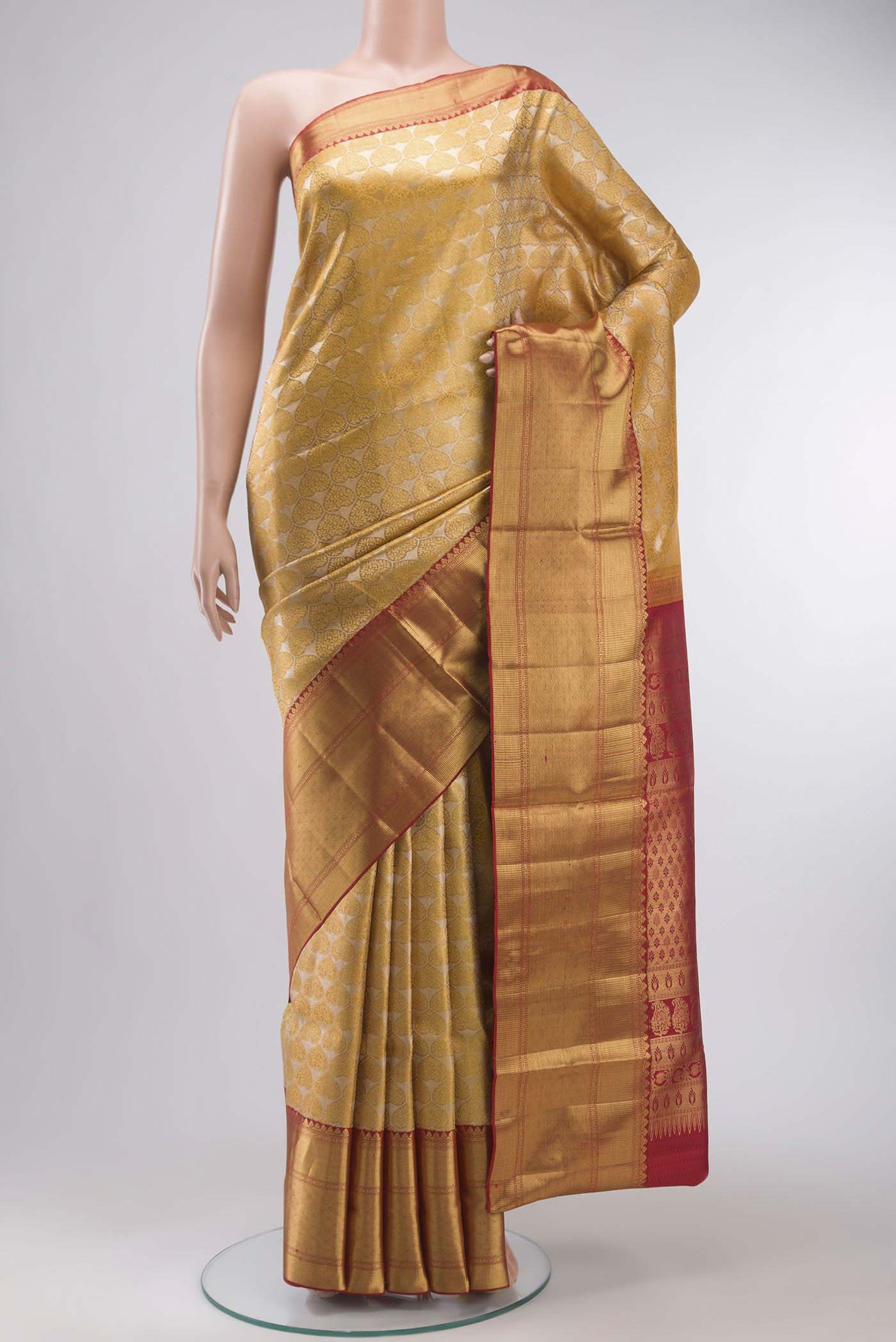Gold Kanchipuram Tissue Silk Saree
