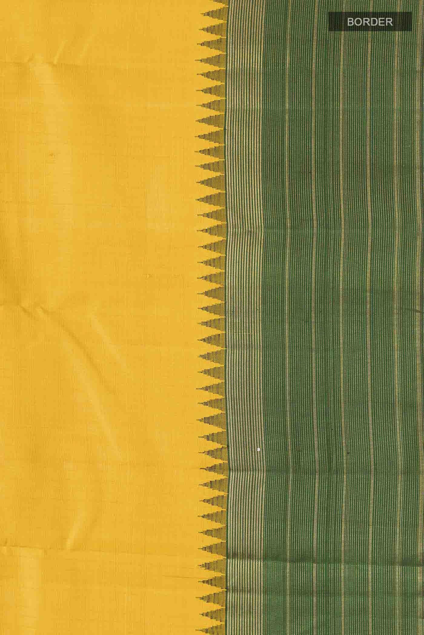 Yellow Kanjivaram Silk Saree - Image 3