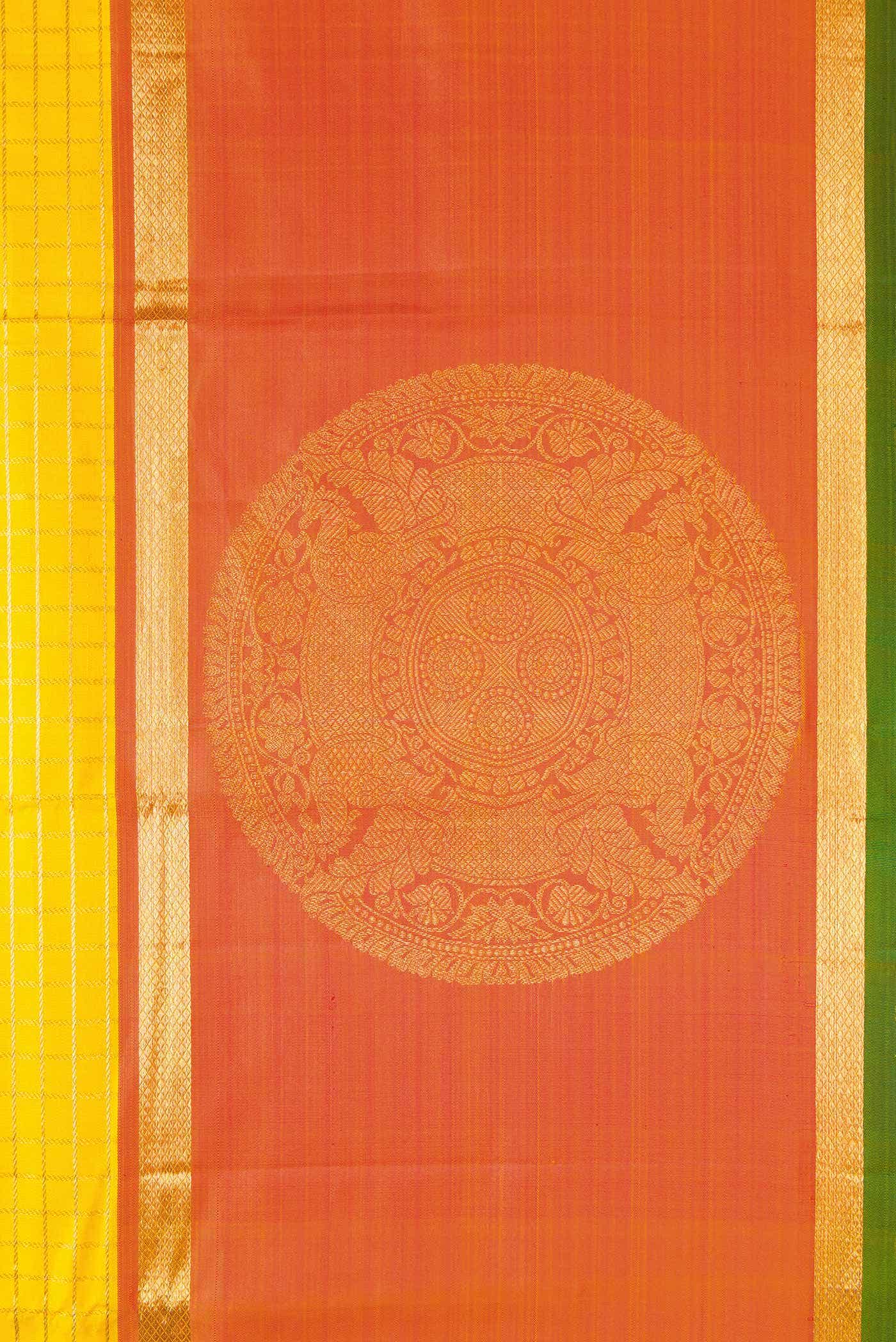 Yellow Kanchipuram Silk Saree - Image 5