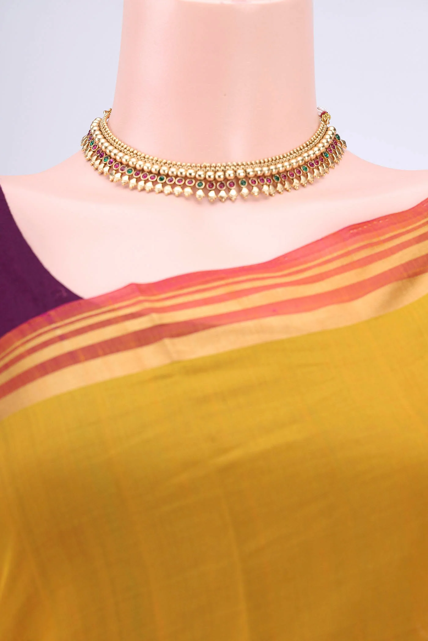 Yellow Silk Cotton Saree - Image 2