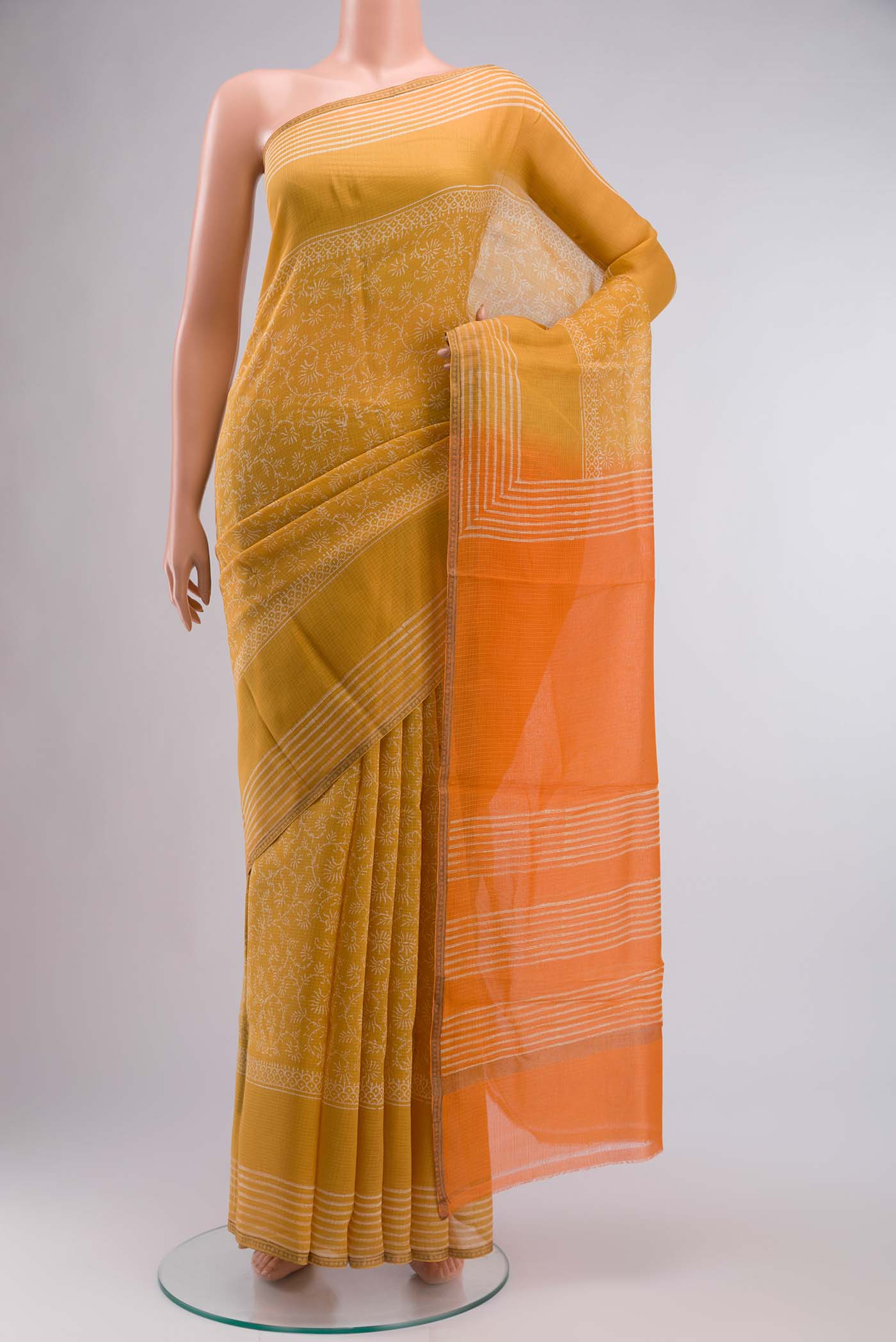 Yellow Kota Cotton Saree