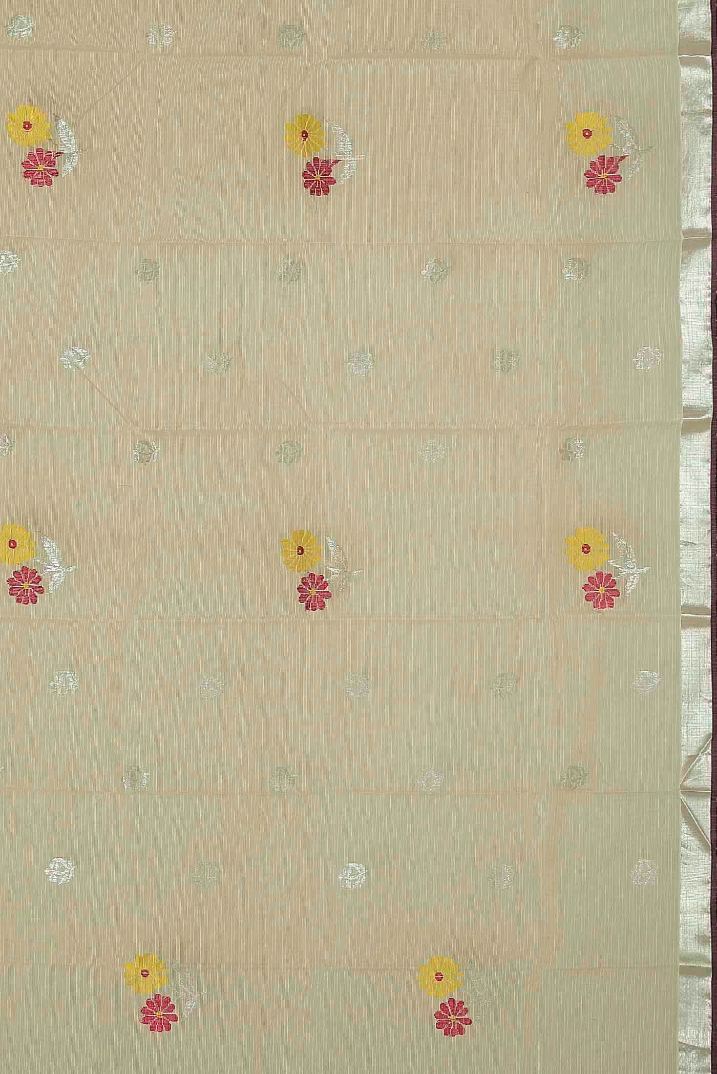 Pure Silk Pure Zari Cream Kota Saree - Image 6