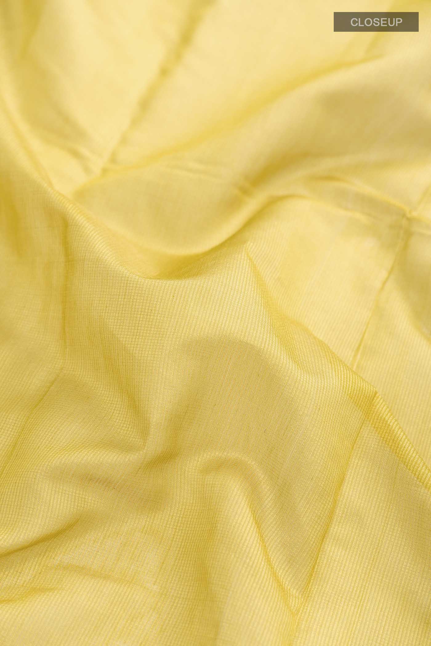 Yellow Maheshwari Silk Cotton Saree - Image 2