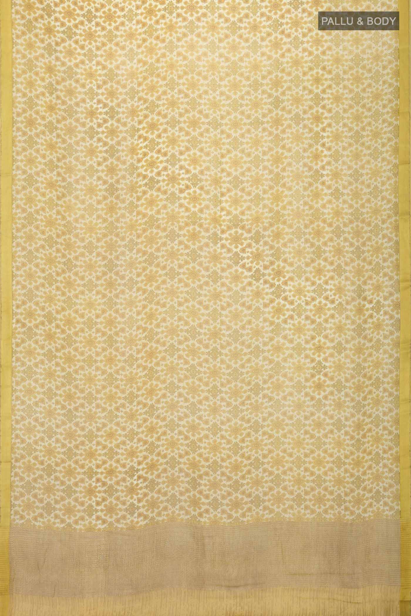 Yellow Mysore Chiffon Saree - Image 5