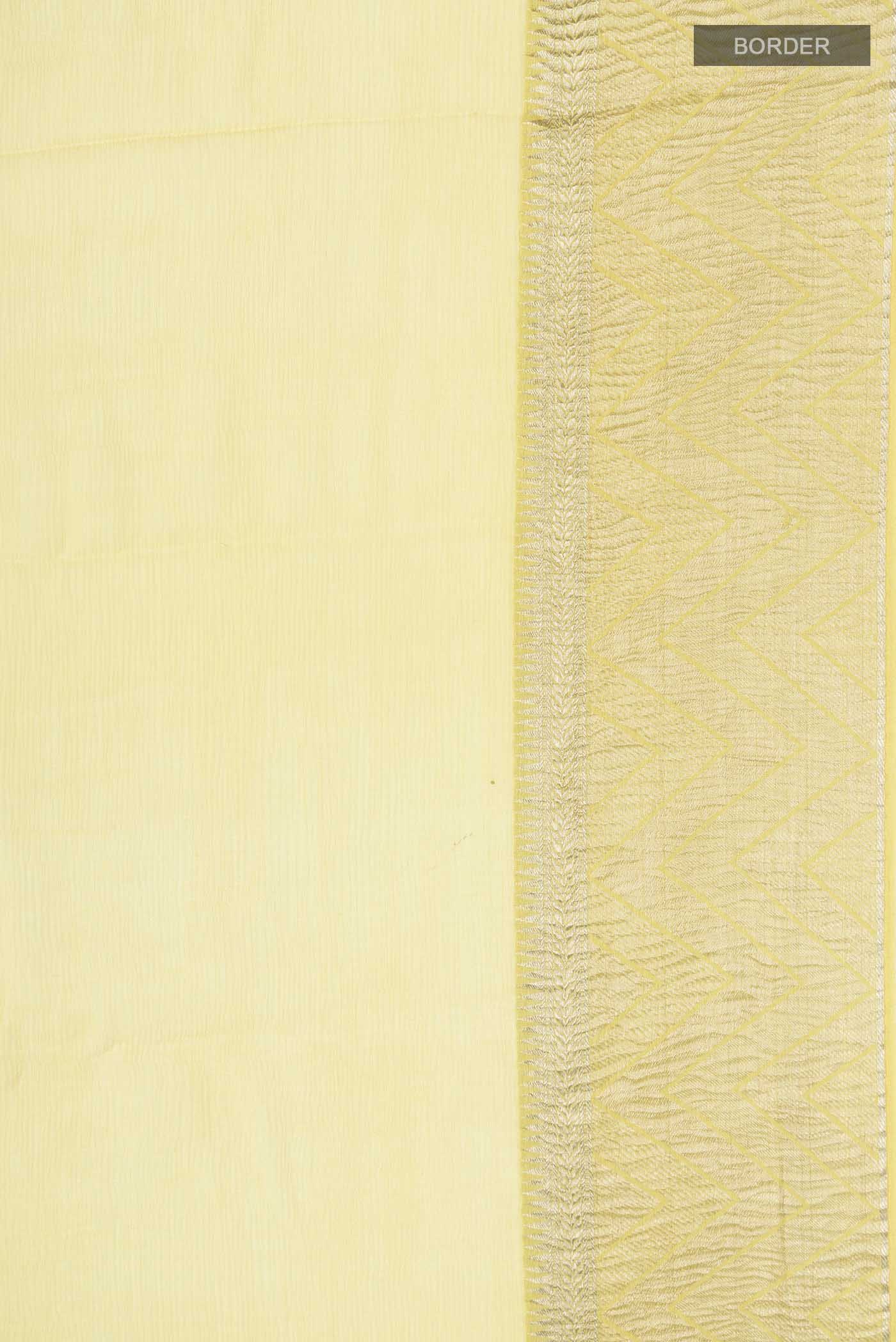 Yellow Mysore Chiffon Saree - Image 3