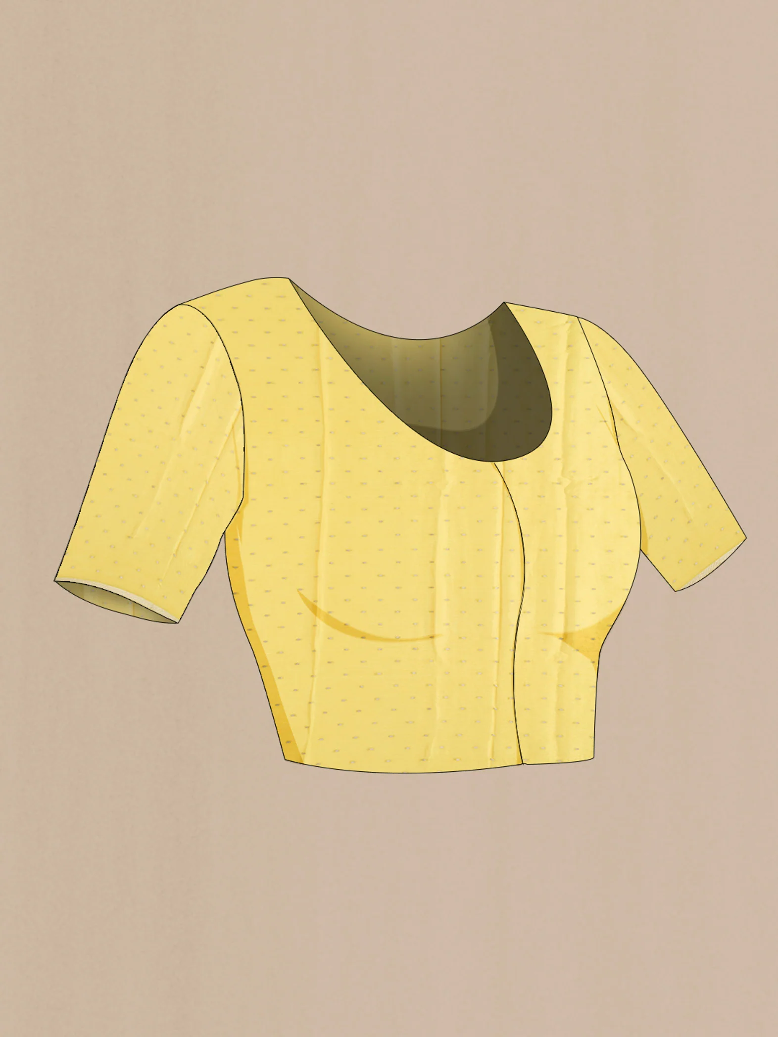 Yellow Mysore Chiffon Saree - Image 4