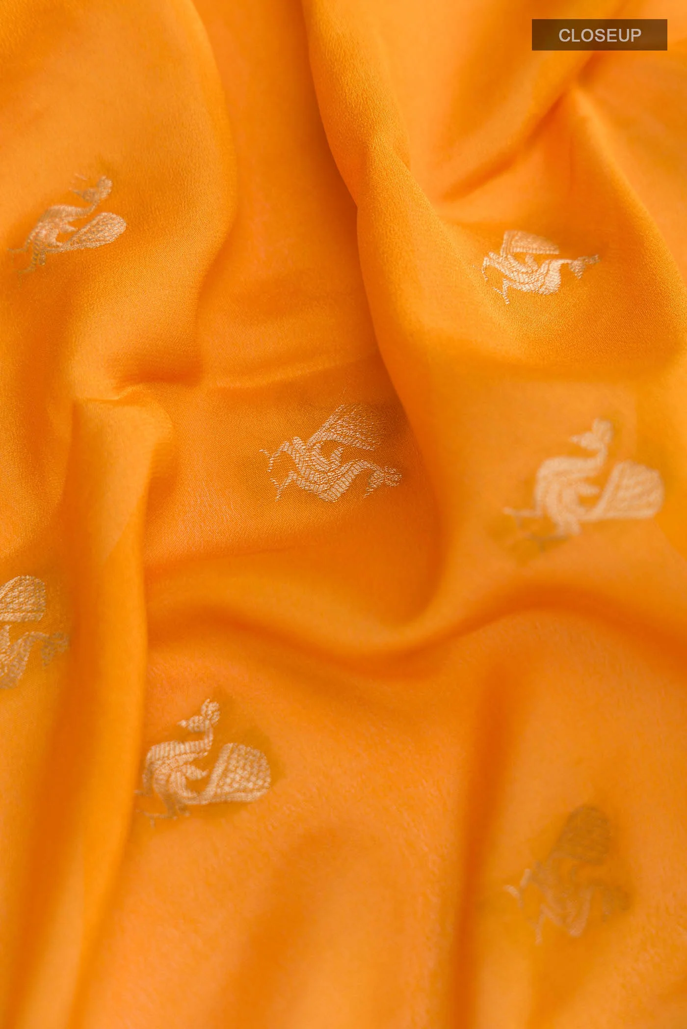 Yellow Mysore Crepe Saree - Image 2