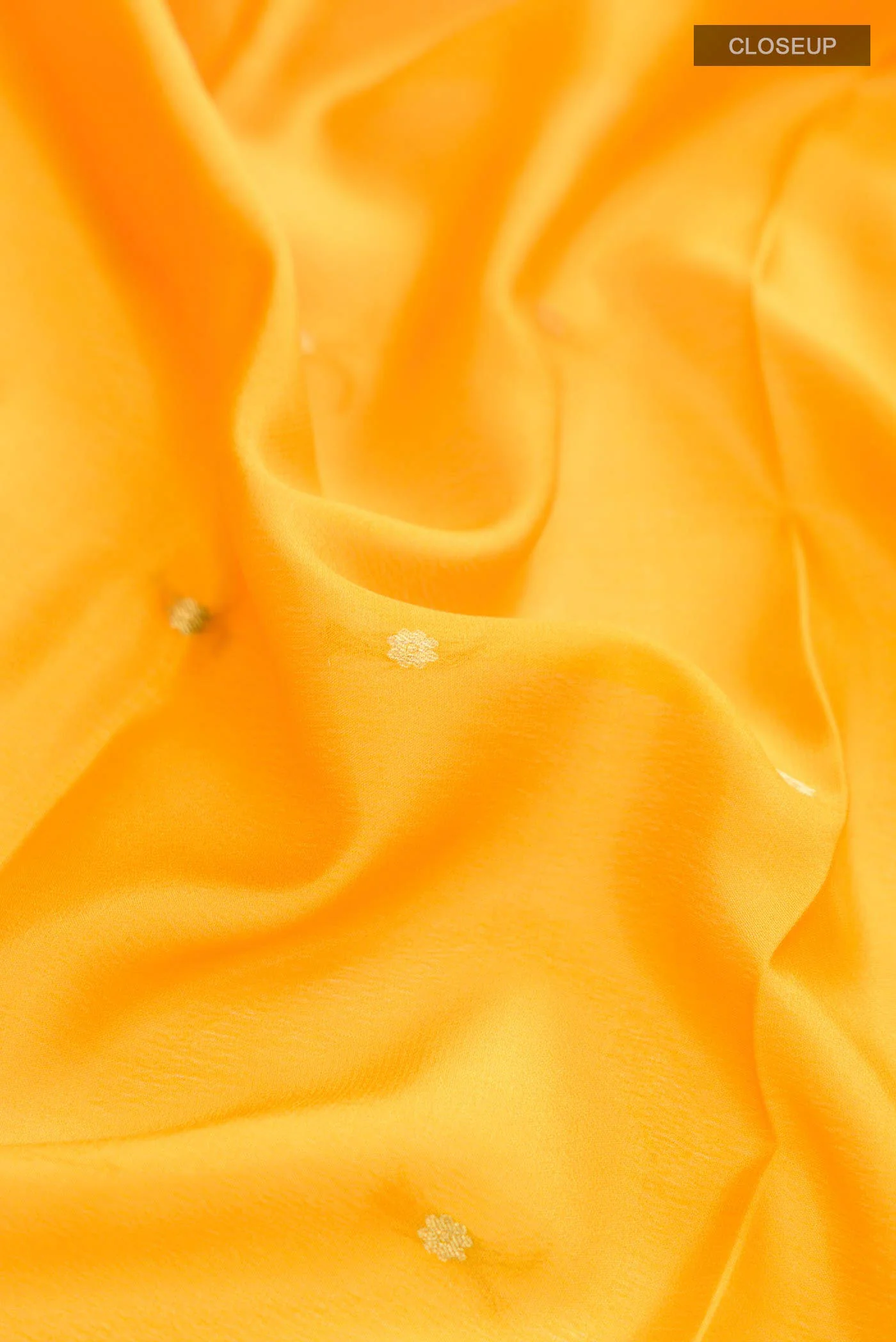 Yellow Mysore Crepe Saree - Image 2