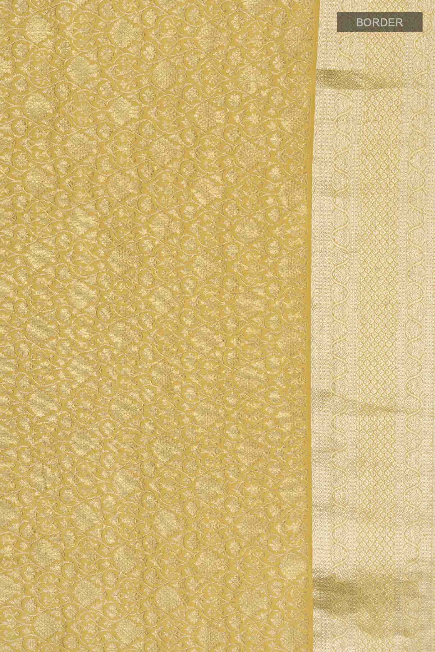 Yellow Mysore Crepe Saree - Image 3