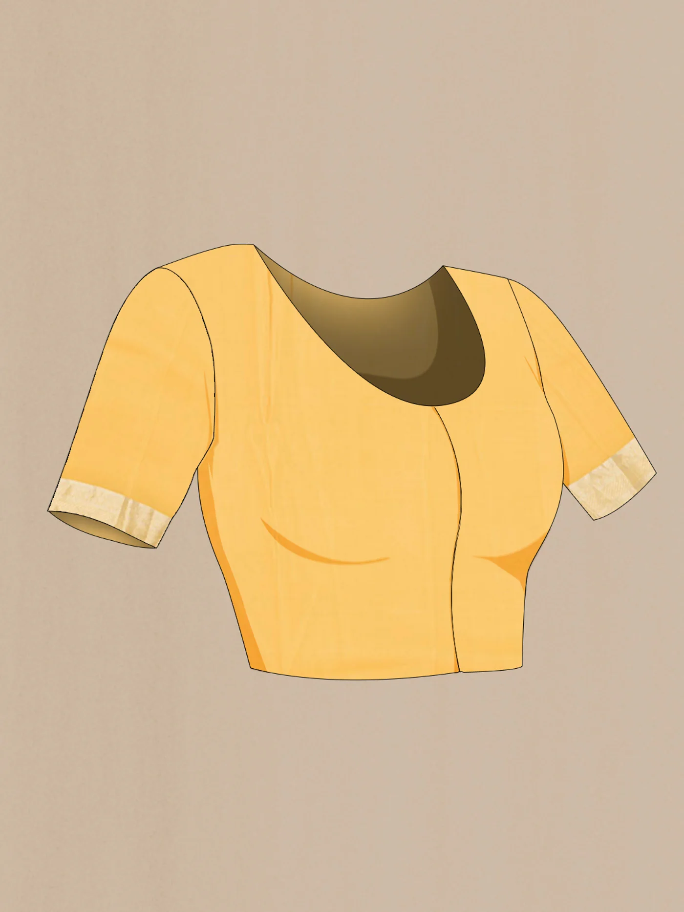 Yellow Mysore Crepe Saree - Image 5