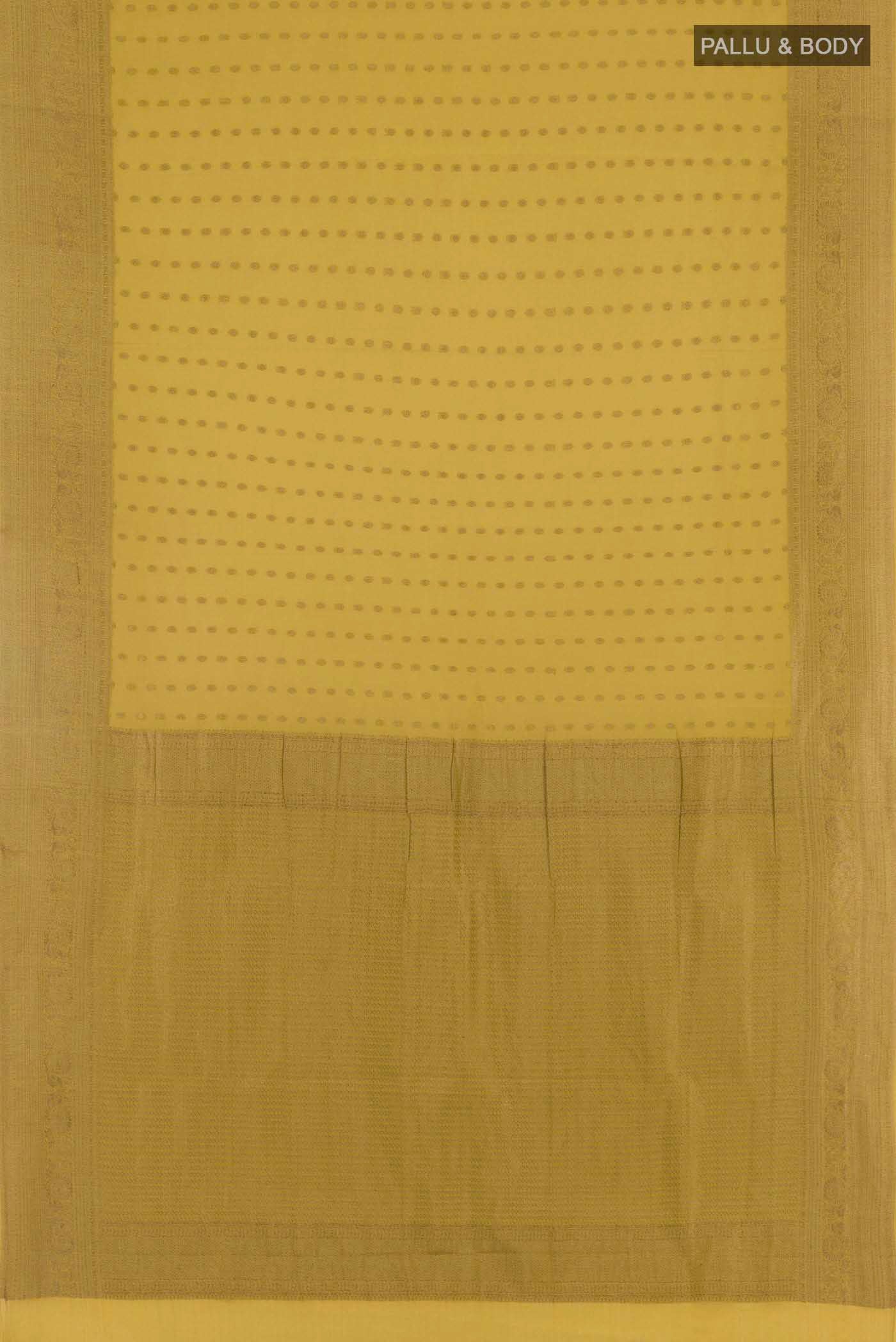Yellow Mysore Crepe Saree - Image 3