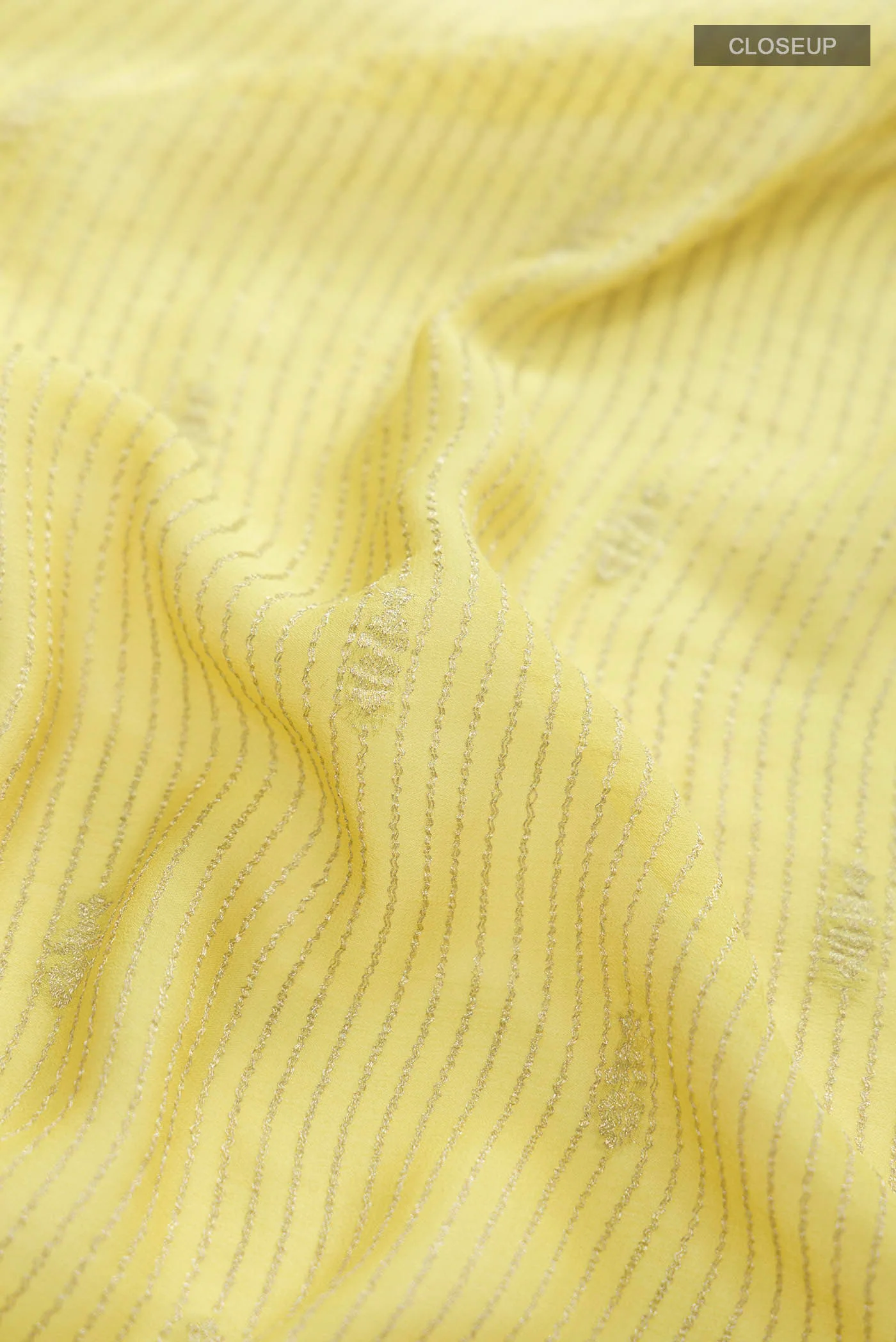Yellow Mysore Georgette Saree - Image 2