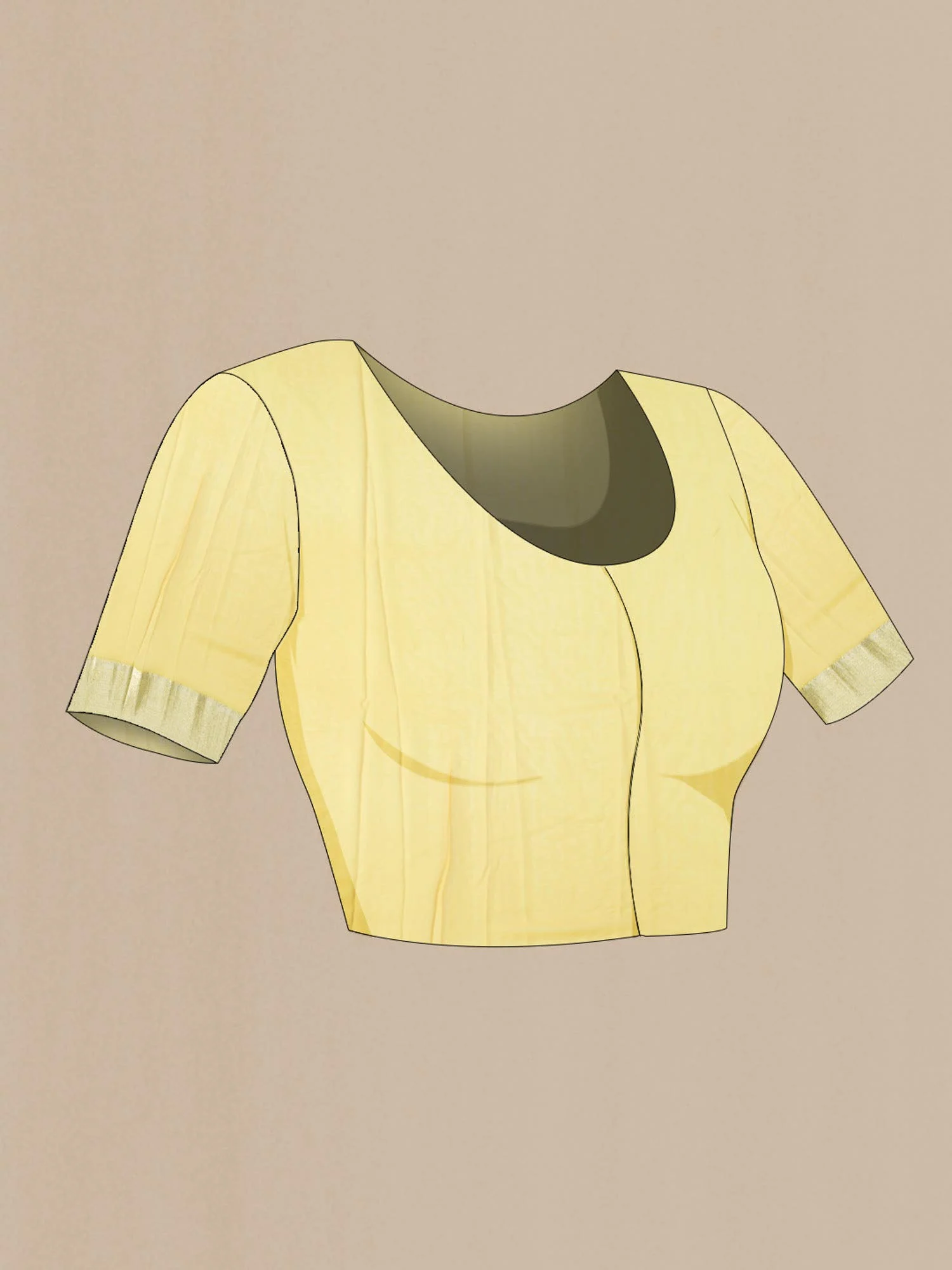 Yellow Mysore Georgette Saree - Image 5