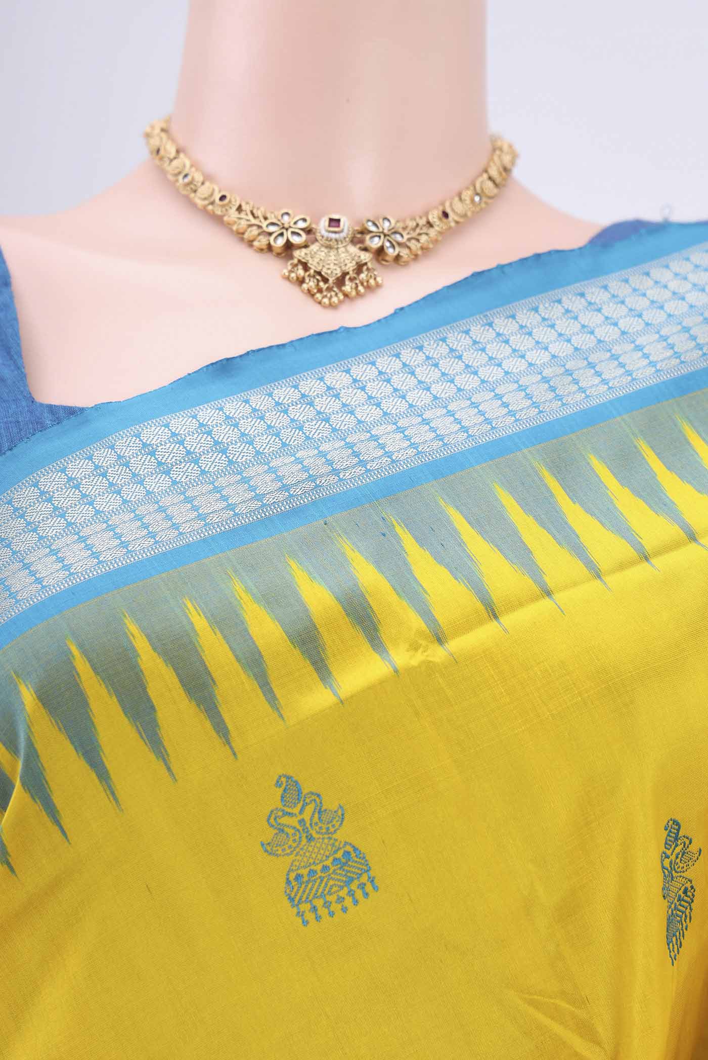Yellow Orissa Silk Saree - Image 2