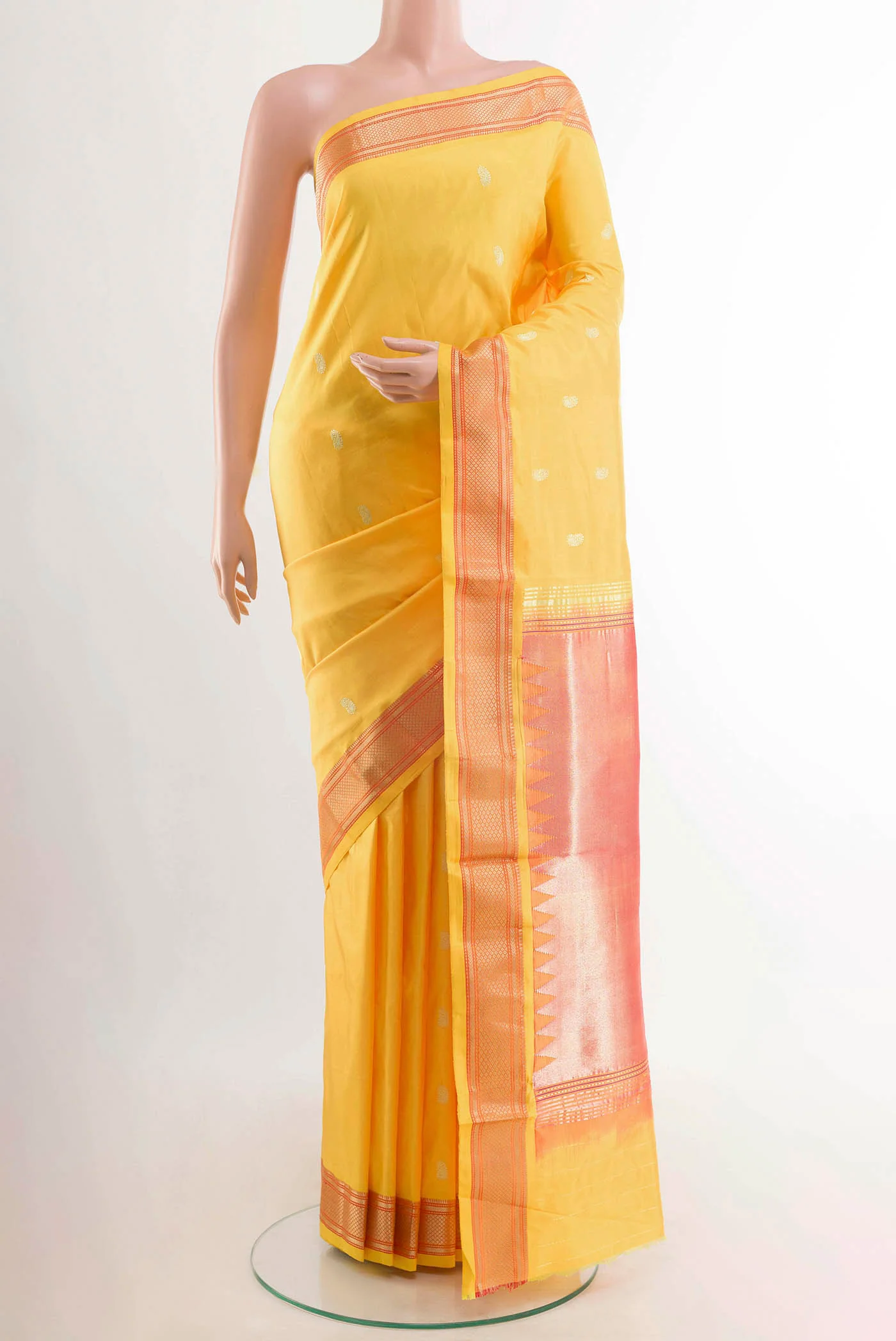 Yellow Paithani Silk Saree