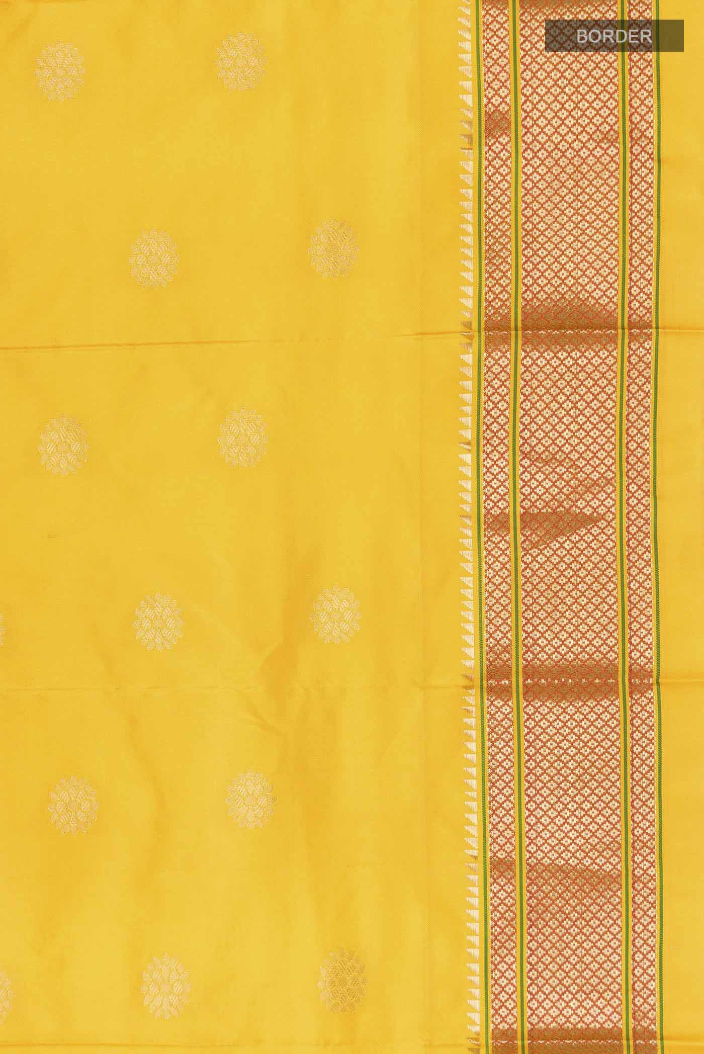 Yellow Paithani Silk Saree - Image 3
