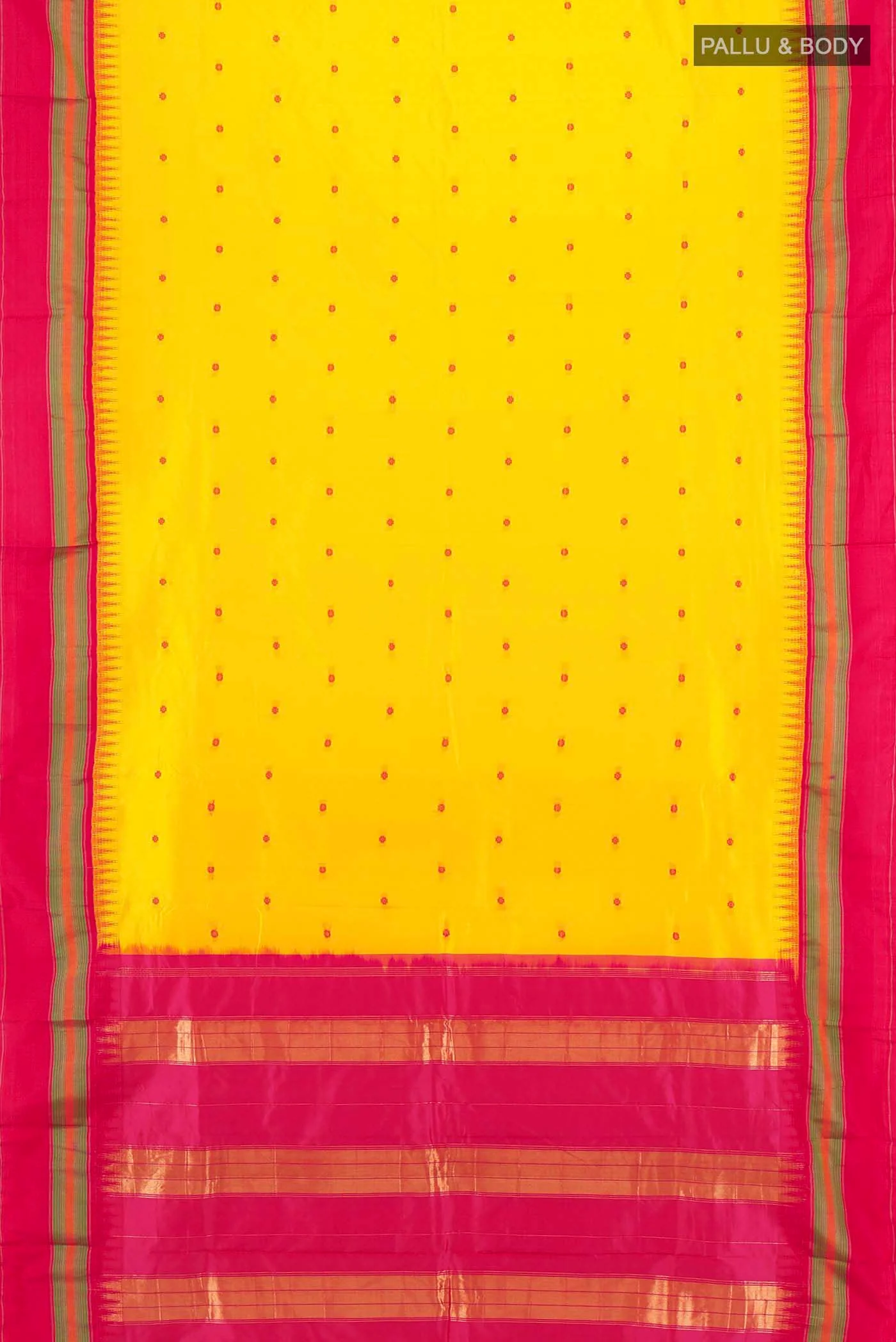 Yellow Bangalore Silk Saree - Image 5