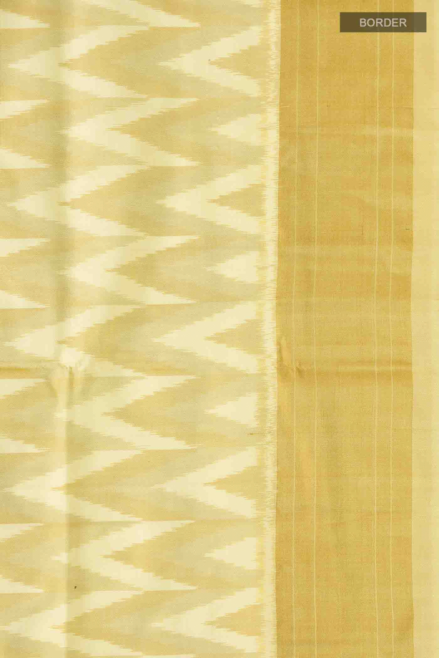 Yellow Pochampally Silk Saree - Image 3
