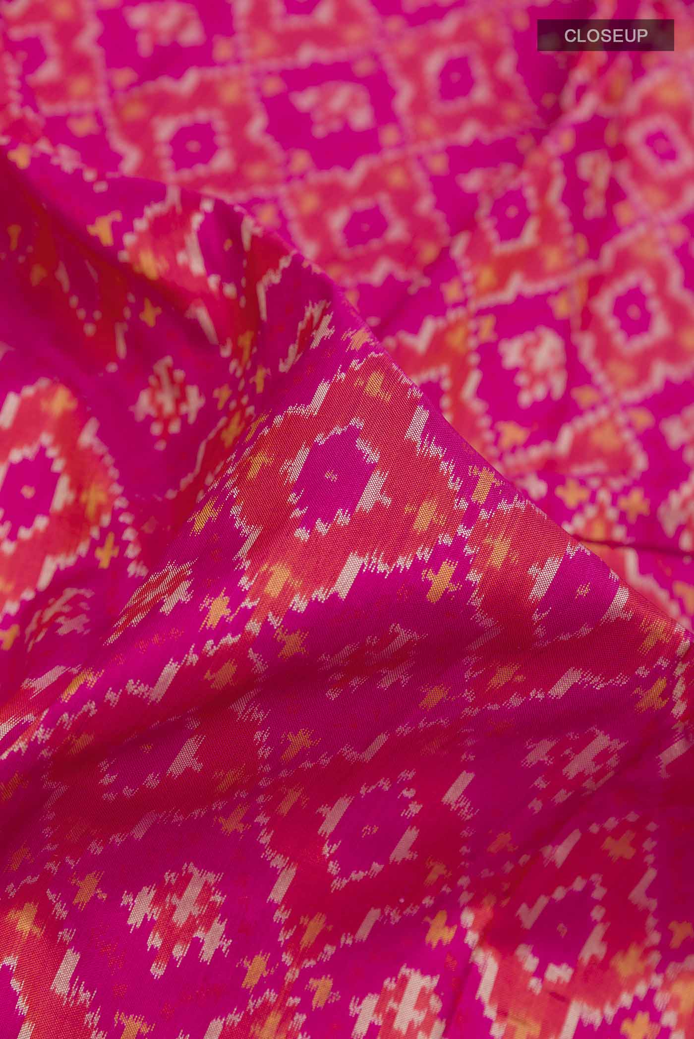 Yellow Pochampally Silk Saree - Image 2