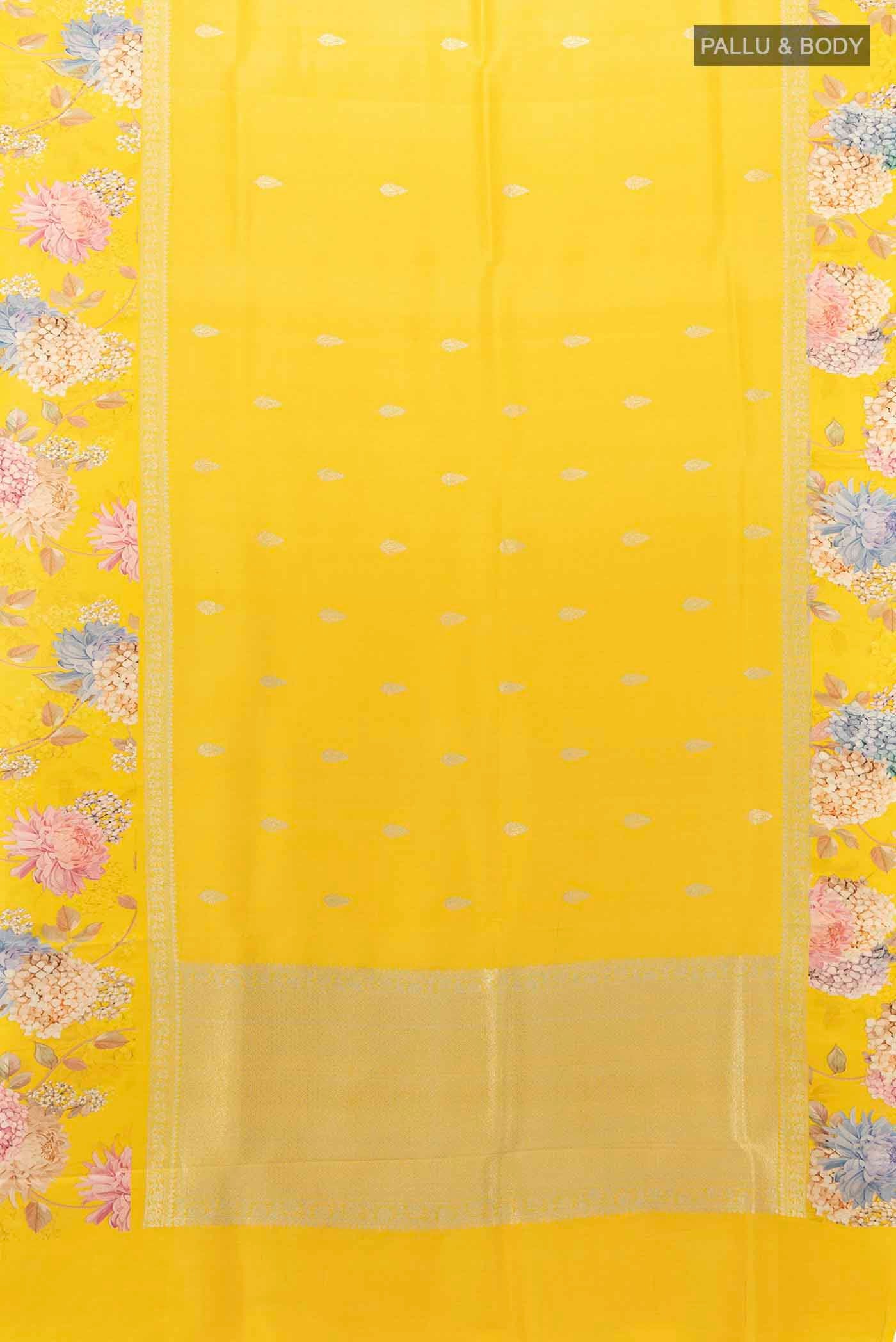 Yellow Bhagalpuri Tussar Silk Saree - Image 5