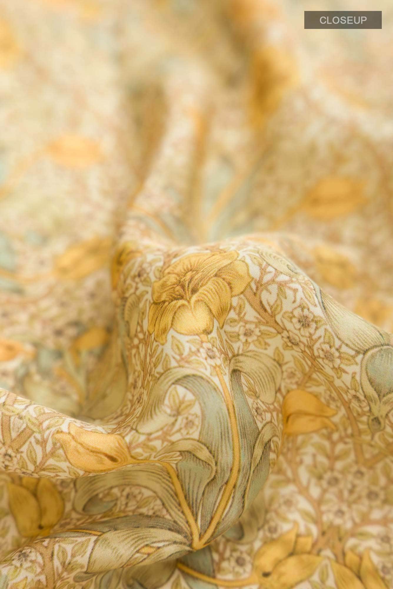Yellow Printed Silk Saree - Image 2