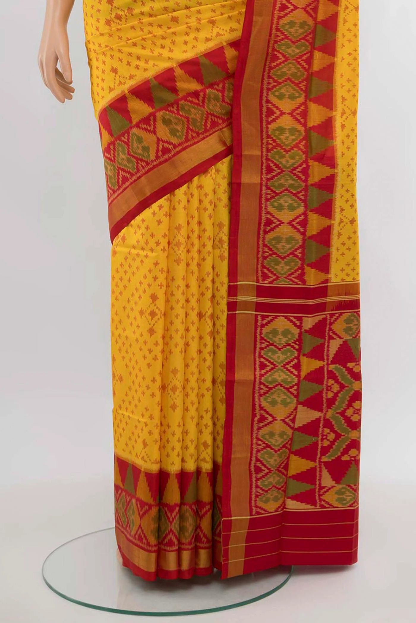 Yellow Rajkot Patola Silk Saree - Image 3