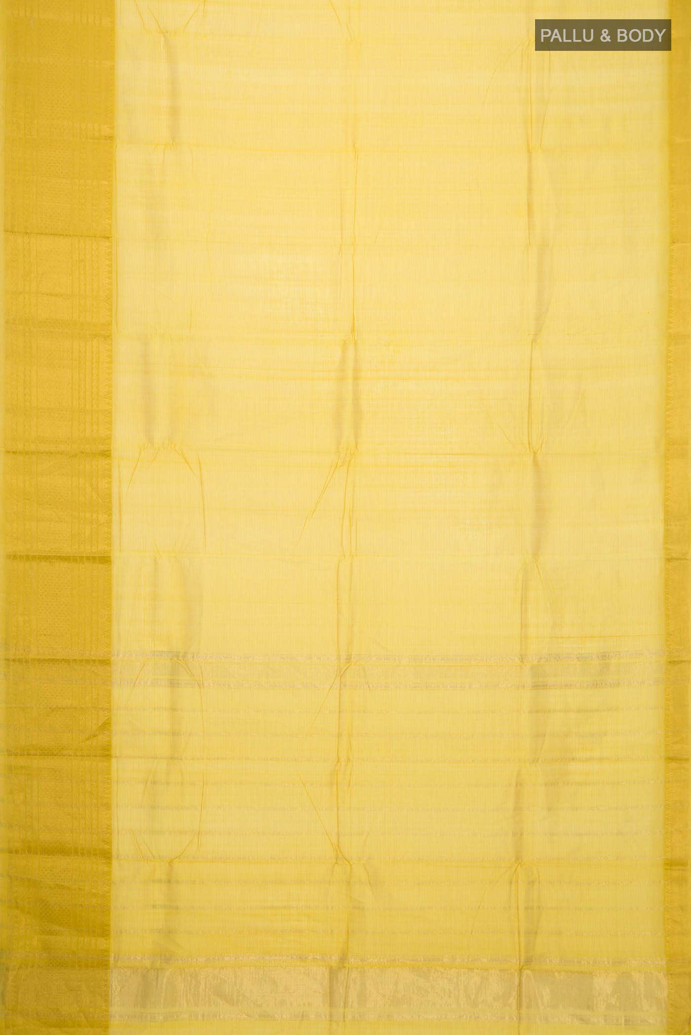 Yellow Silk Cotton Saree - Image 2