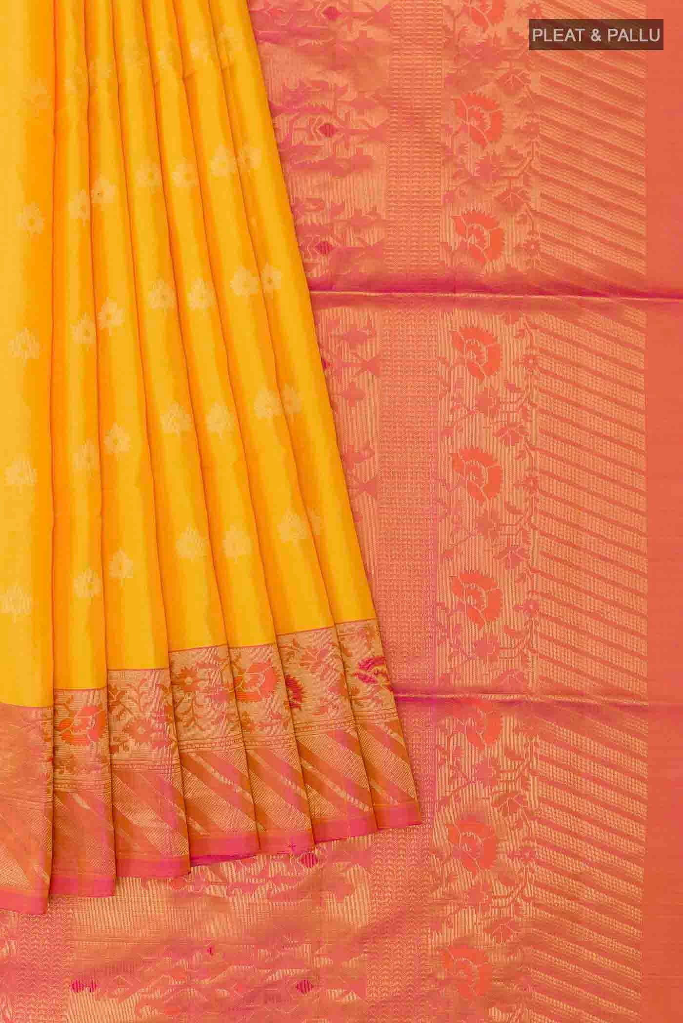 Yellow Soft Silk Saree - Image 4