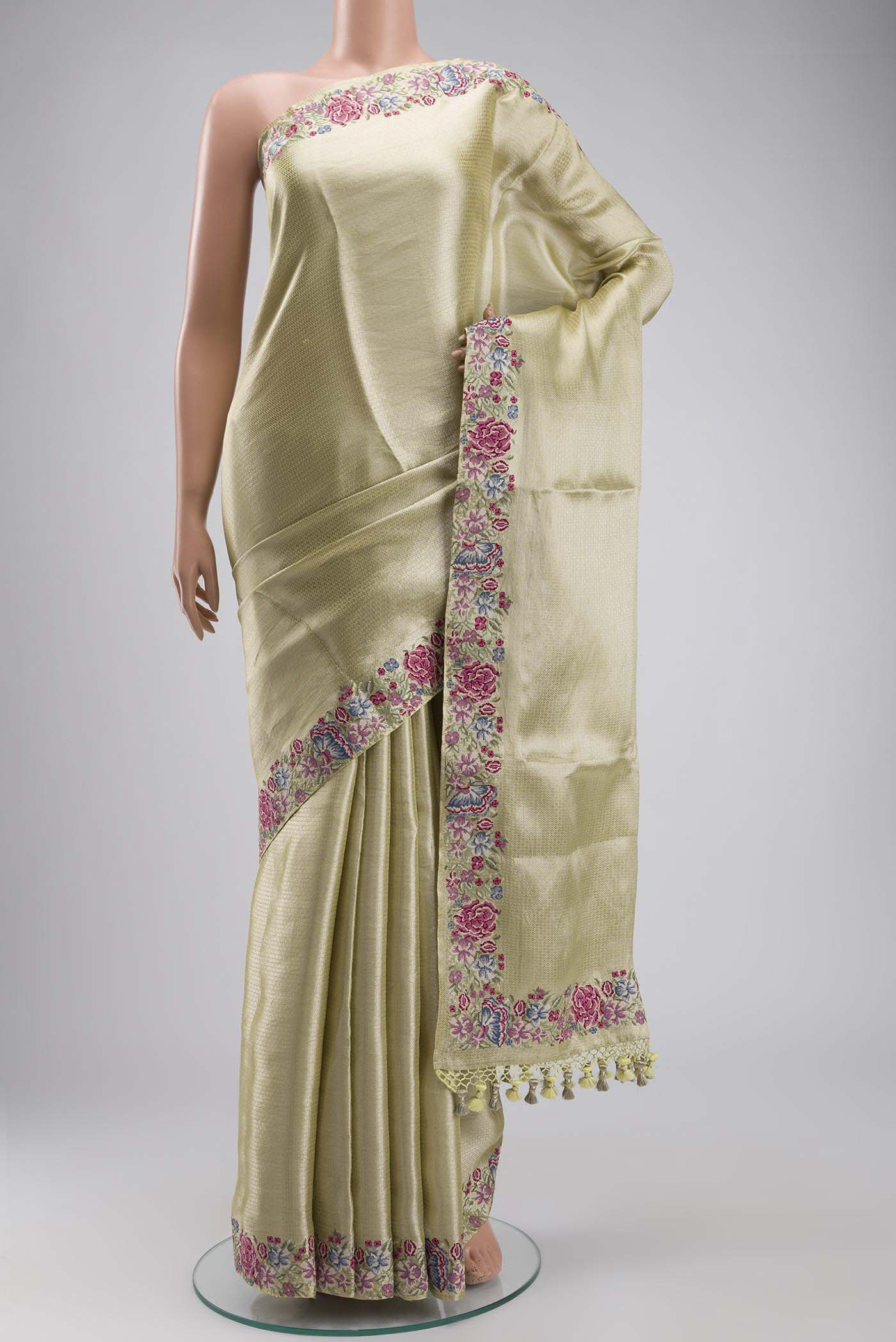 Yellow Tissue Silk Saree