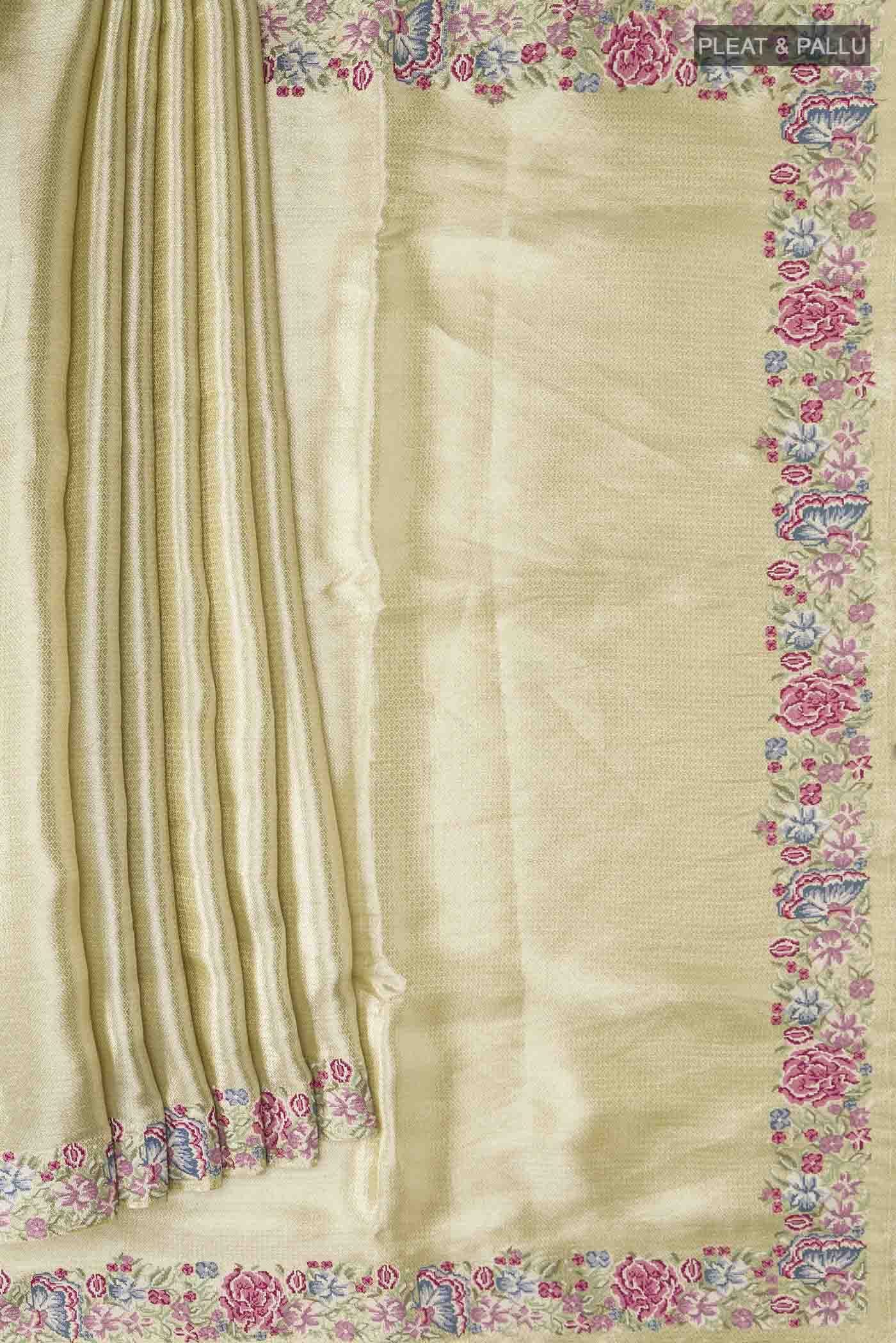 Yellow Tissue Silk Saree - Image 4