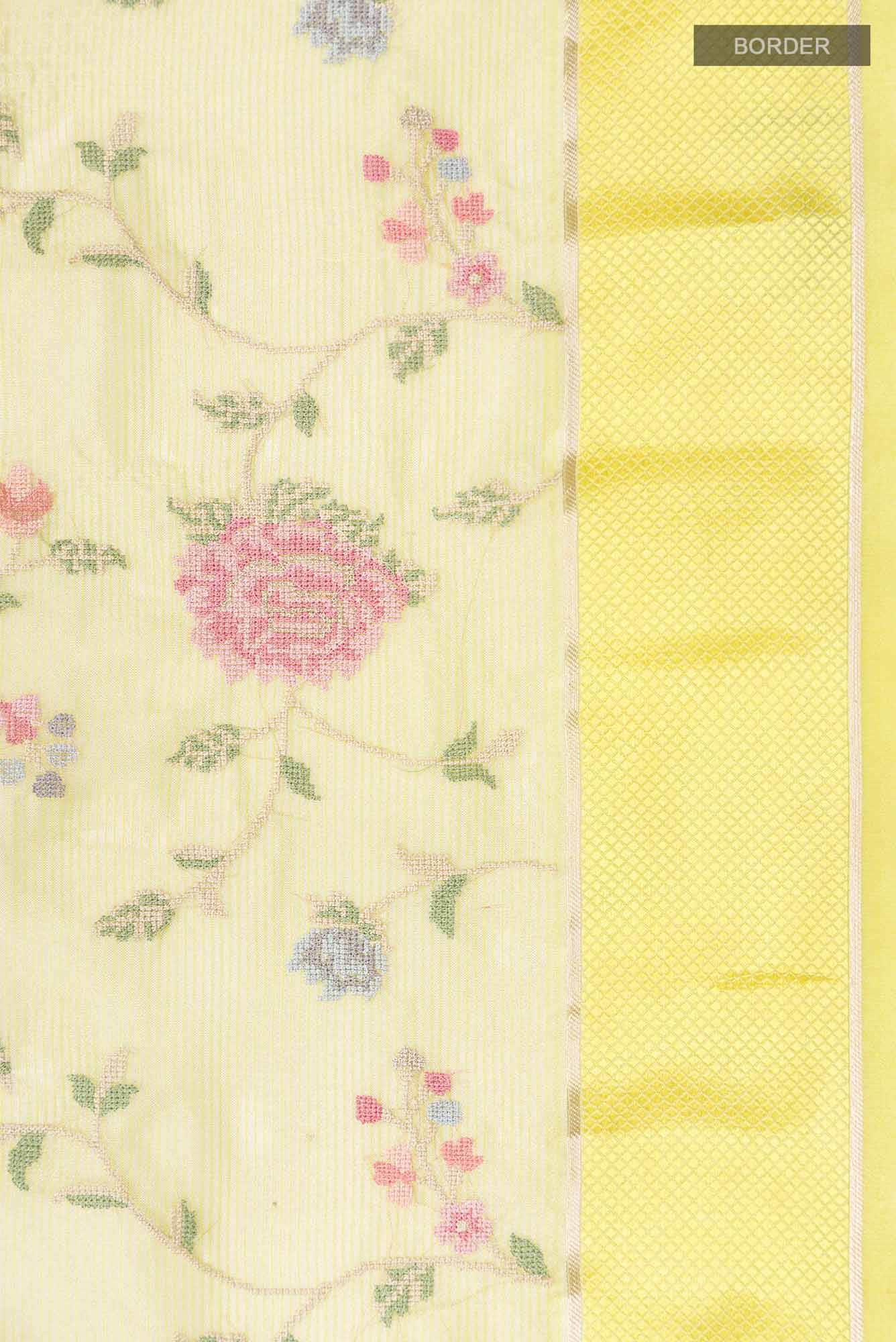 Yellow Tissue Silk Saree - Image 4