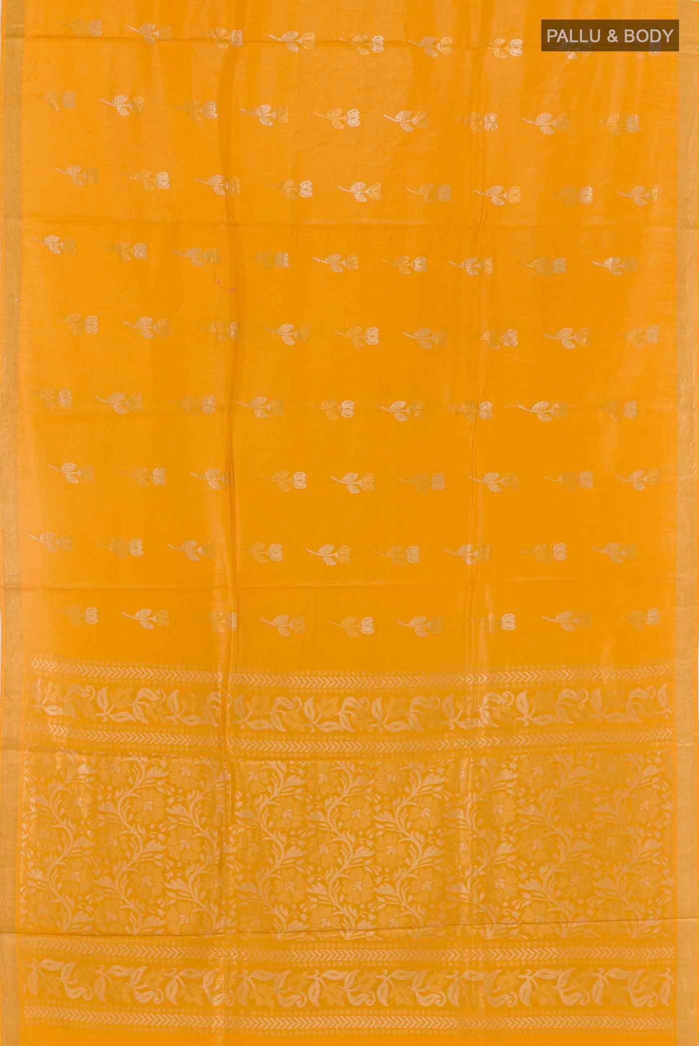 Yellow Tussar Saree - Image 3
