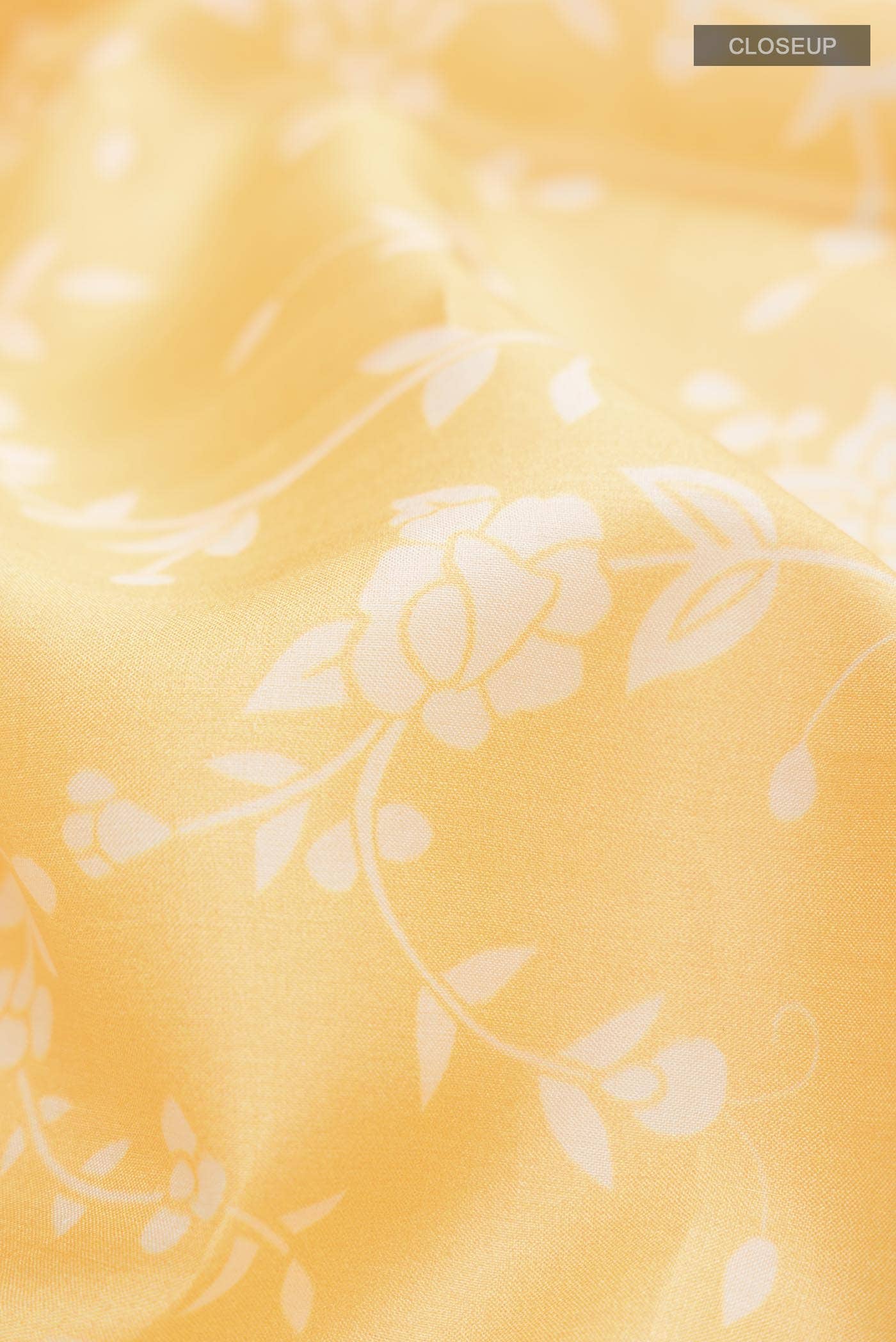 Yellow Tussar Silk Saree - Image 2
